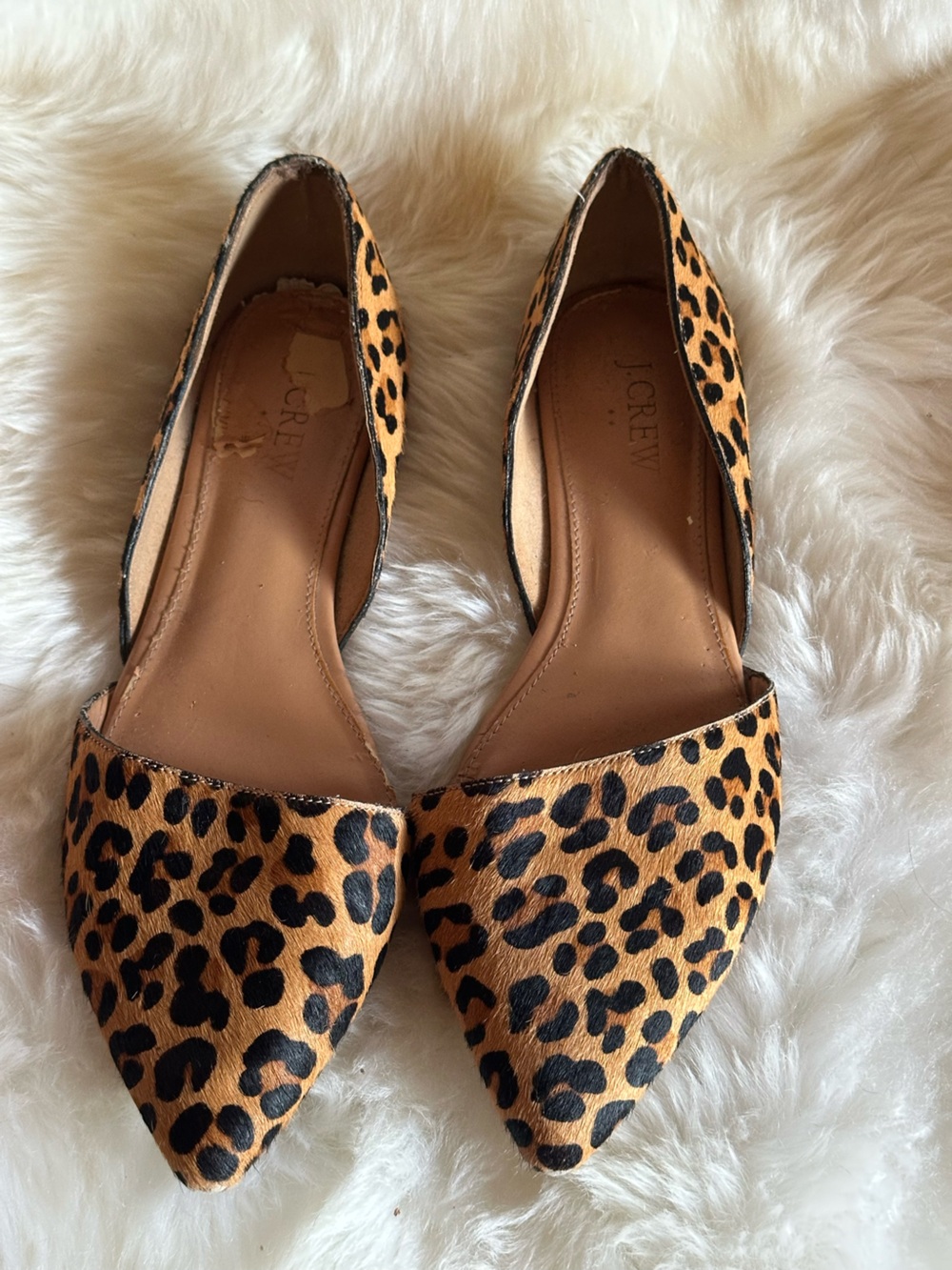 J. Crew Leopard Print D'Orsay Flats - Tan and Black